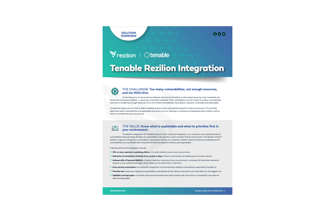 Tenable | Rezilion Integration