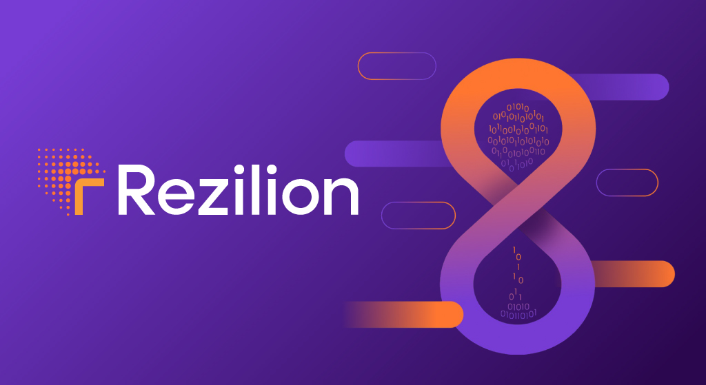 Rezilion's logo, shaped like an infinity sign