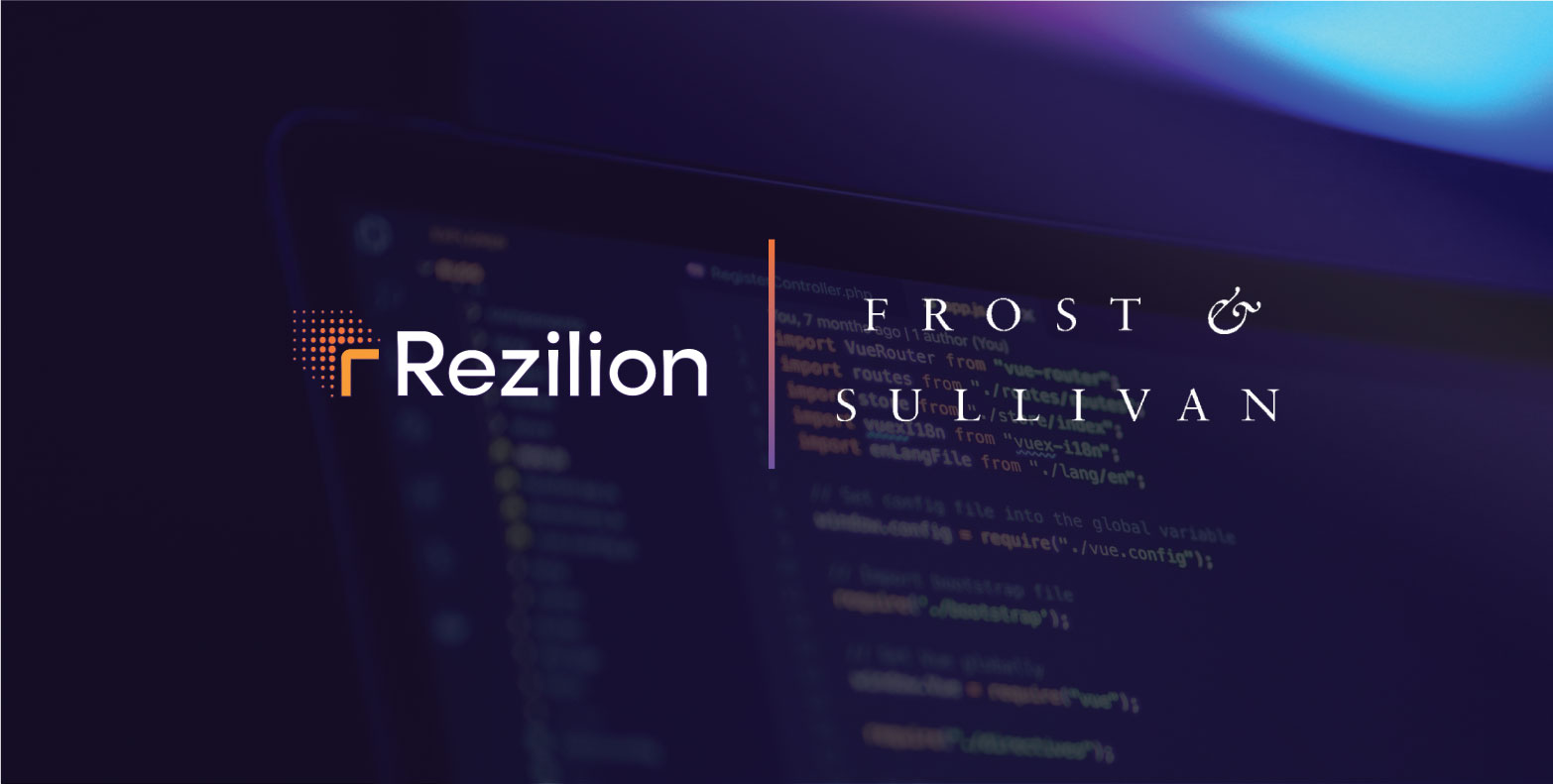 Rezilion's logo with the Frost & Sullivan logo