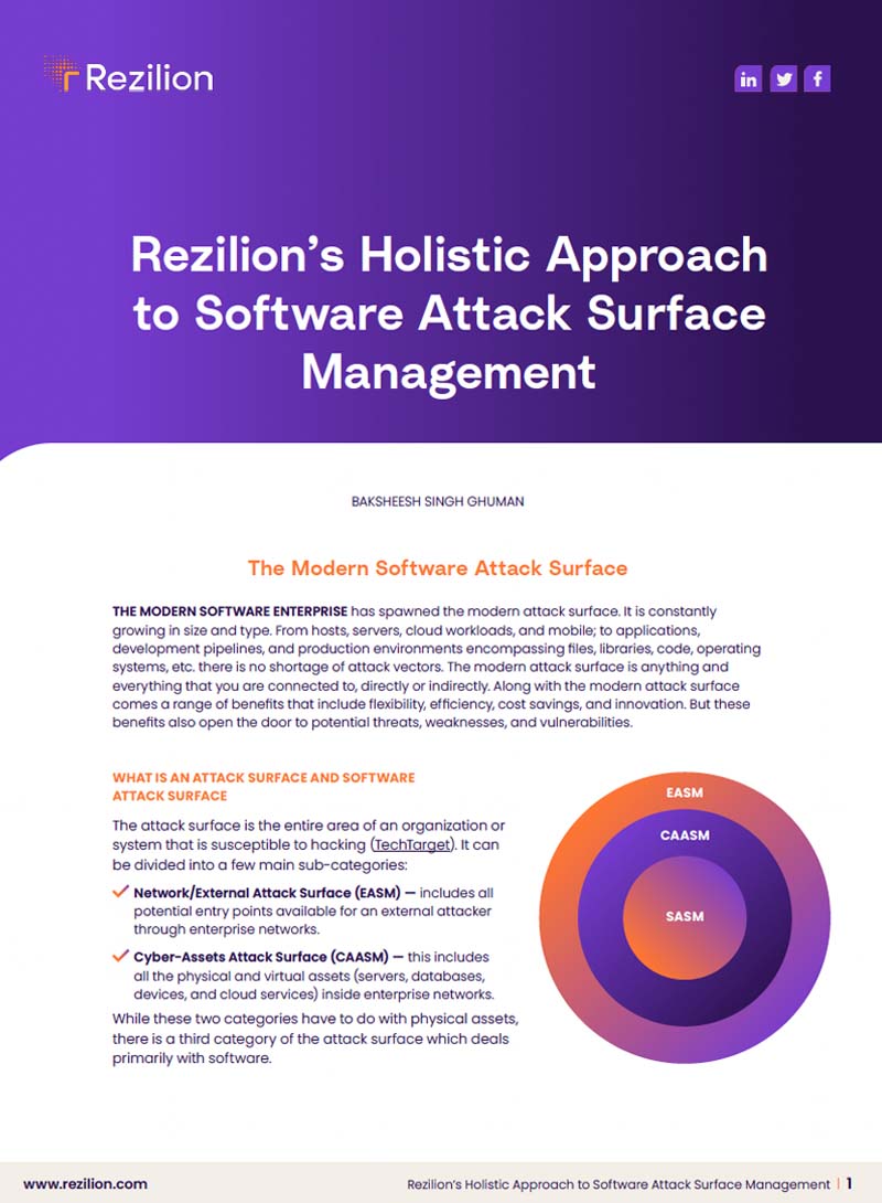 Rezilion’s Holistic Approach to Software Attack Surface Management