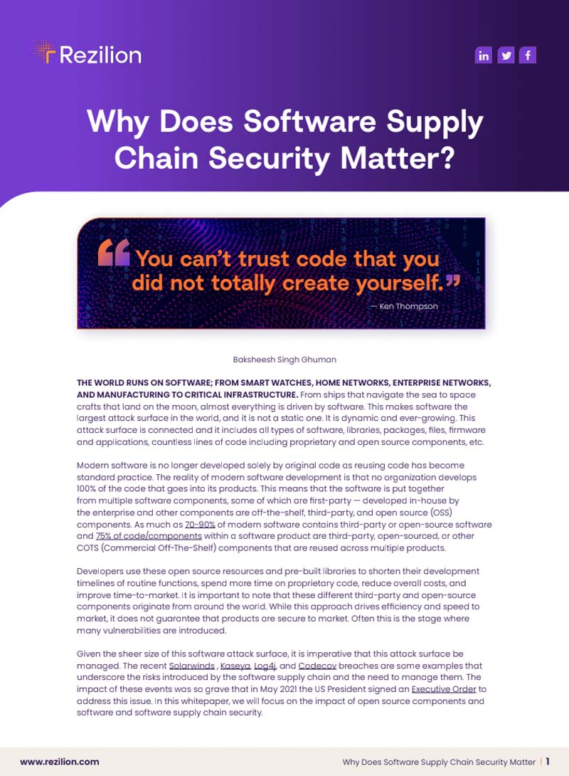 Why Does Software Supply Chain Security Matter?