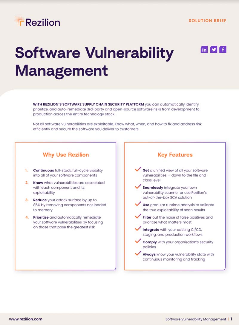 Software Vulnerability Management Solution Brief