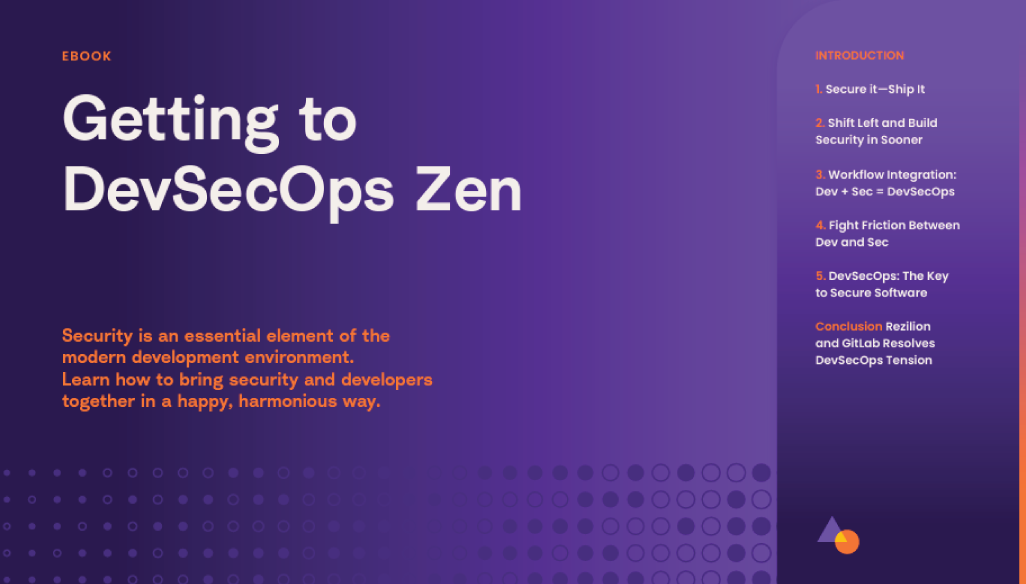 The cover of the eBook, Getting to DevSecOps Zen
