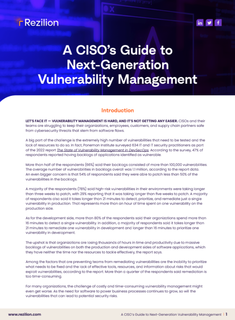 A CISO's Guide to Next-Generation Vulnerability Management
